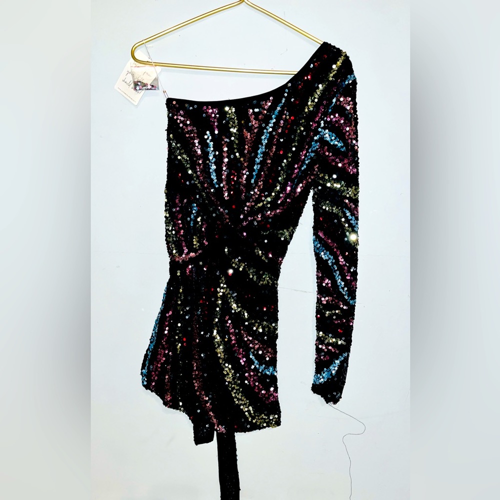 MUMU Sequined One Sleeve Dress NEW!! - Picture 3 of 12